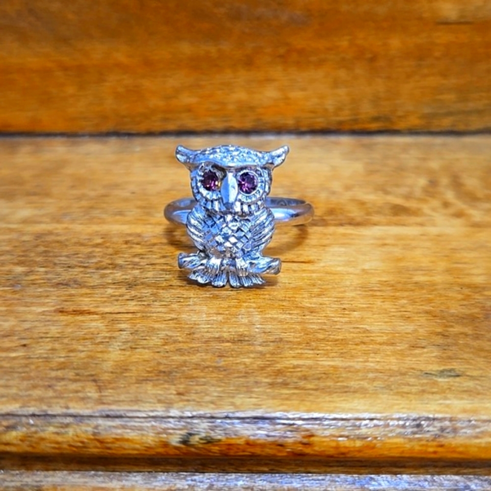 Sarah Coventry Owl Ring Adjustable Size